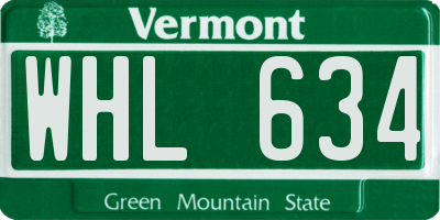 VT license plate WHL634