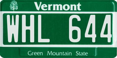 VT license plate WHL644