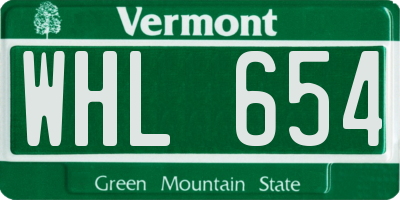 VT license plate WHL654