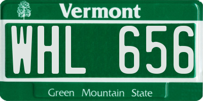 VT license plate WHL656