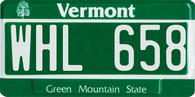VT license plate WHL658