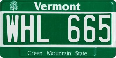 VT license plate WHL665