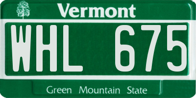 VT license plate WHL675