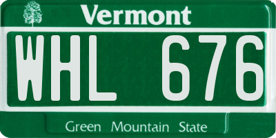 VT license plate WHL676