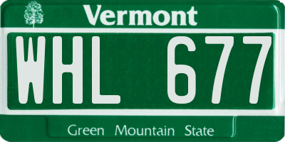 VT license plate WHL677