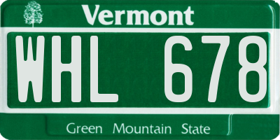 VT license plate WHL678