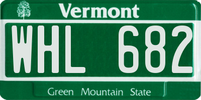 VT license plate WHL682