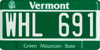 VT license plate WHL691