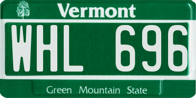 VT license plate WHL696
