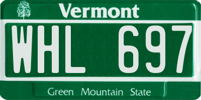 VT license plate WHL697