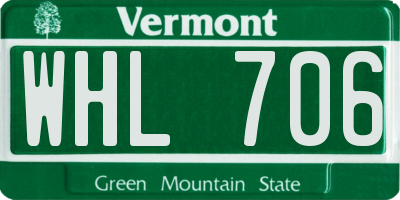 VT license plate WHL706