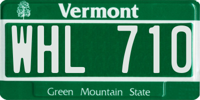 VT license plate WHL710