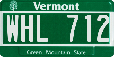 VT license plate WHL712
