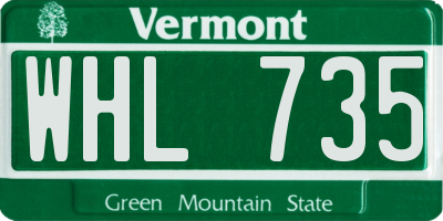 VT license plate WHL735