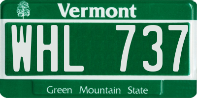 VT license plate WHL737