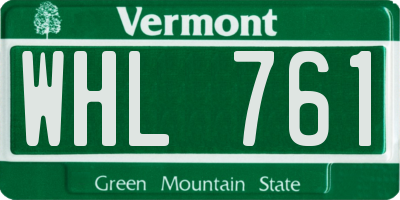 VT license plate WHL761