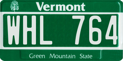 VT license plate WHL764