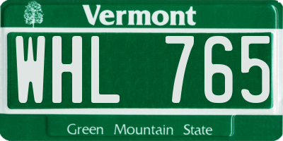 VT license plate WHL765