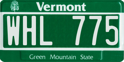 VT license plate WHL775
