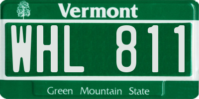 VT license plate WHL811