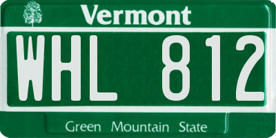 VT license plate WHL812