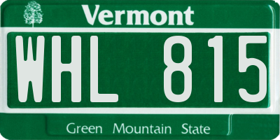 VT license plate WHL815