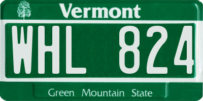VT license plate WHL824