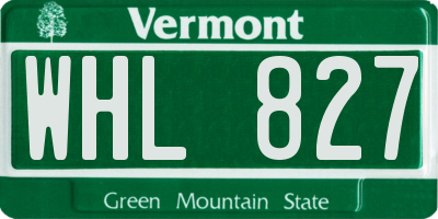 VT license plate WHL827