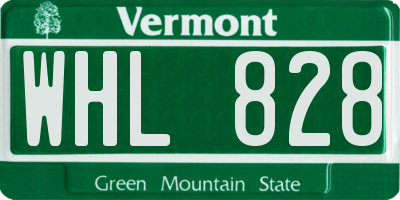 VT license plate WHL828
