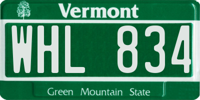 VT license plate WHL834
