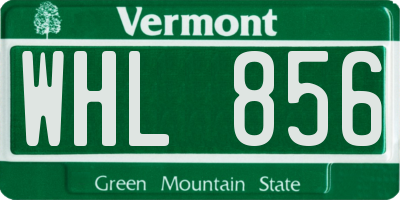 VT license plate WHL856