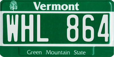 VT license plate WHL864