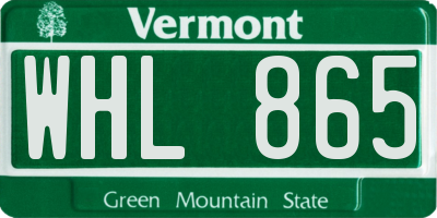 VT license plate WHL865