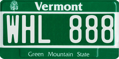 VT license plate WHL888