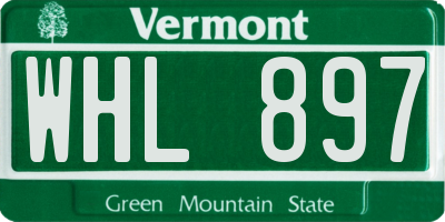 VT license plate WHL897