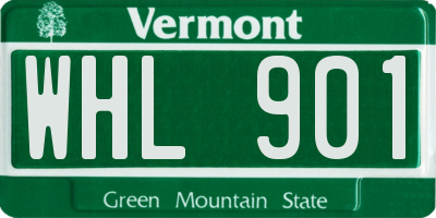 VT license plate WHL901