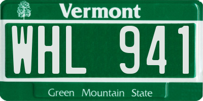 VT license plate WHL941