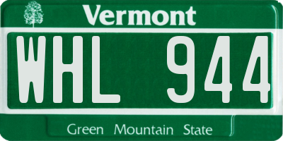 VT license plate WHL944