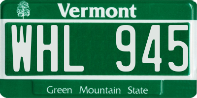 VT license plate WHL945
