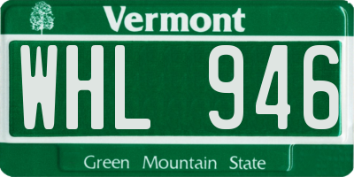 VT license plate WHL946