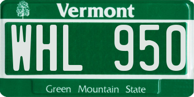 VT license plate WHL950