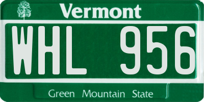 VT license plate WHL956