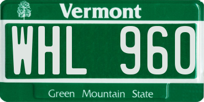 VT license plate WHL960