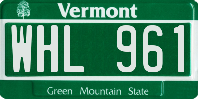 VT license plate WHL961