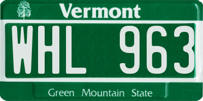 VT license plate WHL963