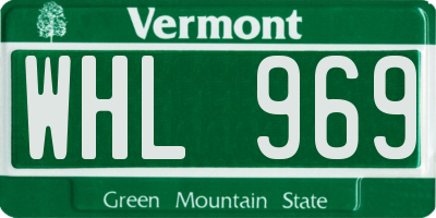 VT license plate WHL969