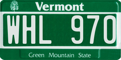 VT license plate WHL970