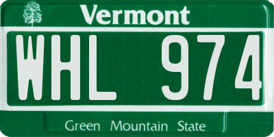 VT license plate WHL974
