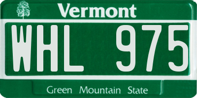 VT license plate WHL975