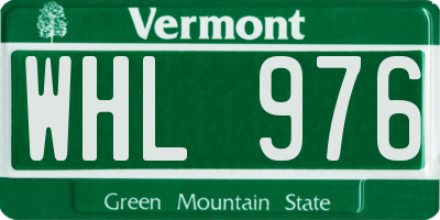 VT license plate WHL976